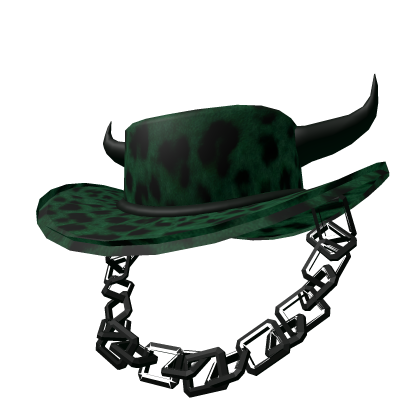 [1/1 CODE: DG1] Dark Green Leopard Outlaw Hat thumbnail