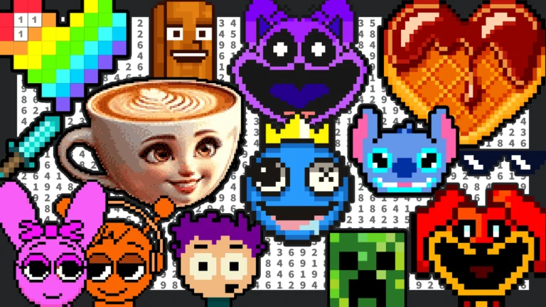 番号によるカラー❤️ 最高のピクセルアート