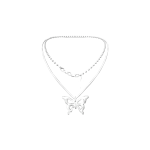 y2k butterfly cross chain necklace