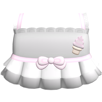White Cutesy Ribbon Ice cream Dress Roblox item