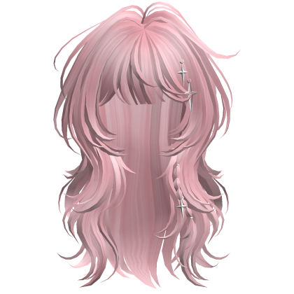 Pink Long Wispy Layered Hair Roblox item
