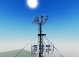 Highway with cell towers icon