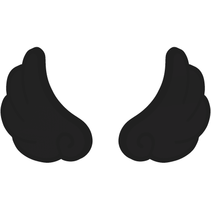 ♡ Cute Flared Glowing Angel Wings in Black