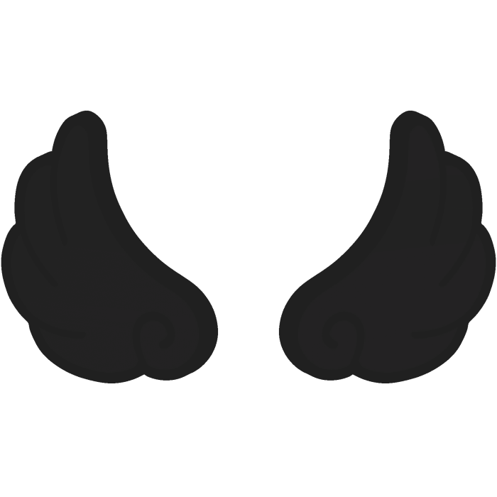 ♡ Cute Flared Glowing Angel Wings in Black