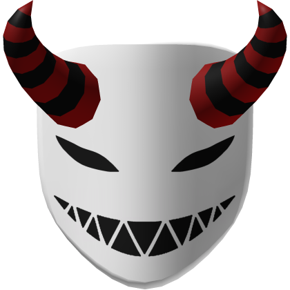 Halloween Evil Demon White Mask with Evil Horns