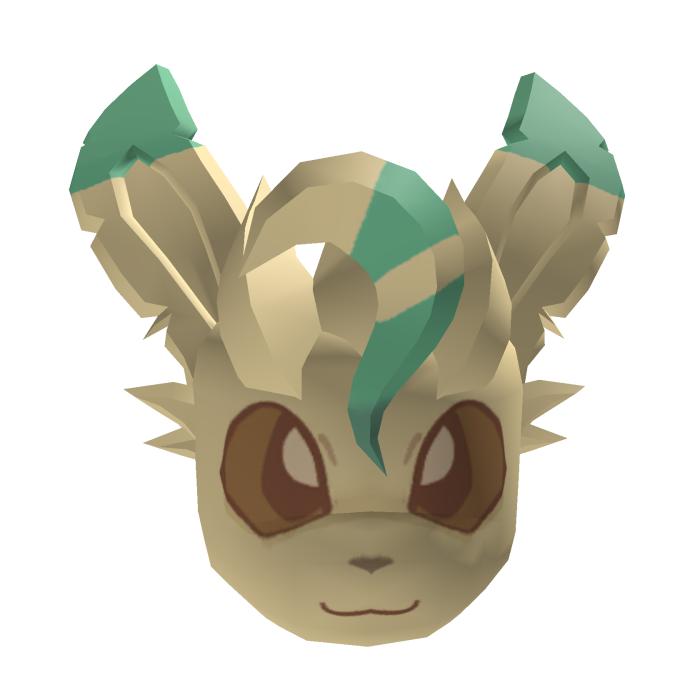 Green Furry Leafeon Fox Head [Forsaken]