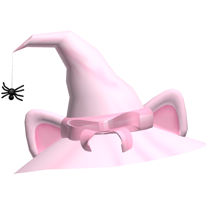FREE halloween witch kitty cat hat pink bow spider