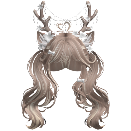 Ethereal Christmas Fairy Fawn Pigtails w/ Antlers
