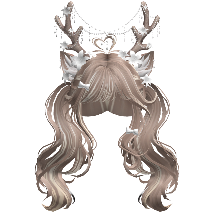 Ethereal Christmas Fairy Fawn Pigtails w/ Antlers