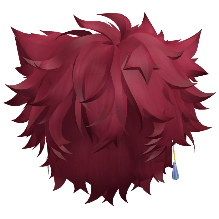 Red Furry Messy Anime Boy Hair w/ ears