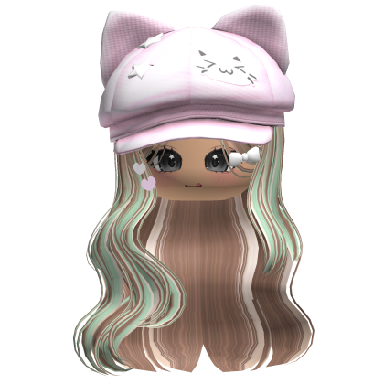 Chocomint Kitty Ears Cap Wavy Hair