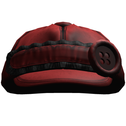 Ruffled Buttoned Cap (Red & Black)
