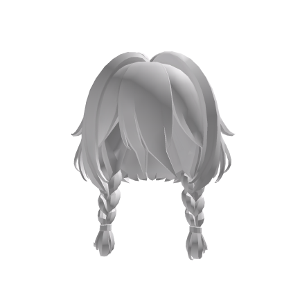 White Anime Twin Braids Hair Roblox item