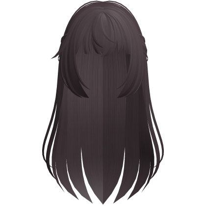 yuki long straight dark brown anime hair roshidere Roblox item