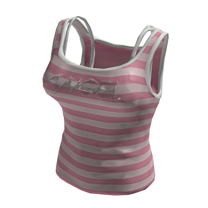 pink striped angel cami top