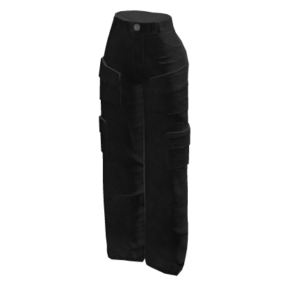 Black cargo denim pants