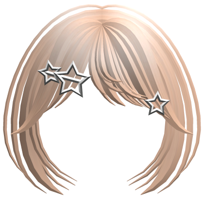 blonde layered bangs with star hairpin Roblox item