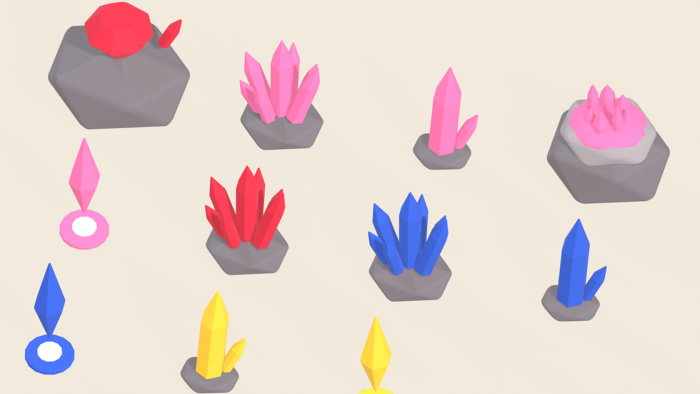Stylized Gem Pack x35 Crystal Cluster Geode Shard preview 10