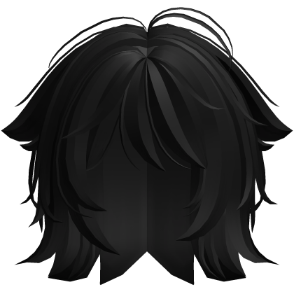cute messy kawaii moe hair in black Roblox item