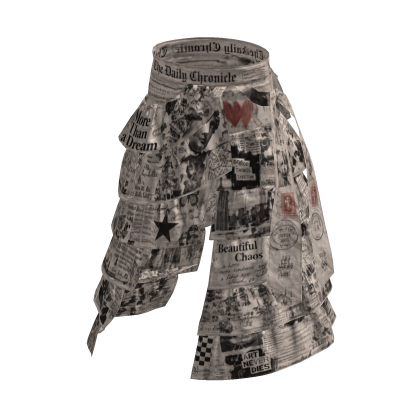 Beige Vintage Newspaper Layered Pants [PBR]