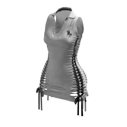 Braided Cutout Sleeveless Polo (White or Black)