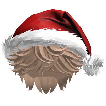Messy Fluffy Blonde Hair a Santa Hat Y2k
