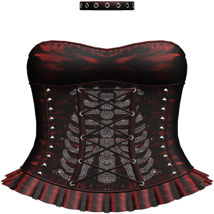 Emo Rhinestone Skeleton Dress in Red