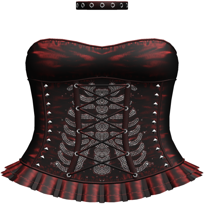 Emo Rhinestone Skeleton Dress in Red