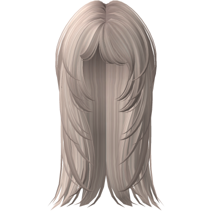 layered anime moe emo messy long hair (white) Roblox item
