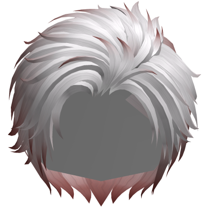 White & Red Side Comb Over Anime Boy Hair
