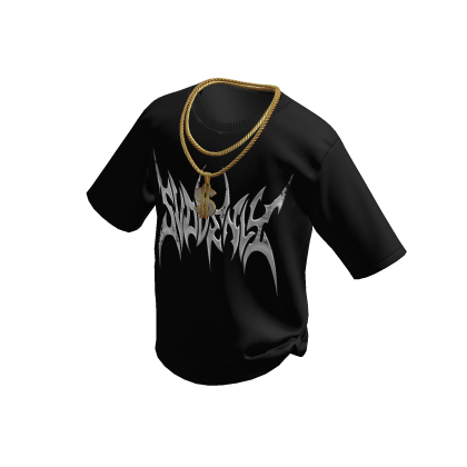 Black SVDDENLY T-Shirt w/ Double Gold Dollar Chain thumbnail