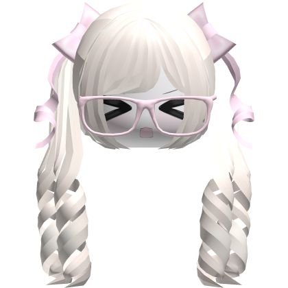 Adorable Kawaii Light Blonde Pigtails /w Glasses
