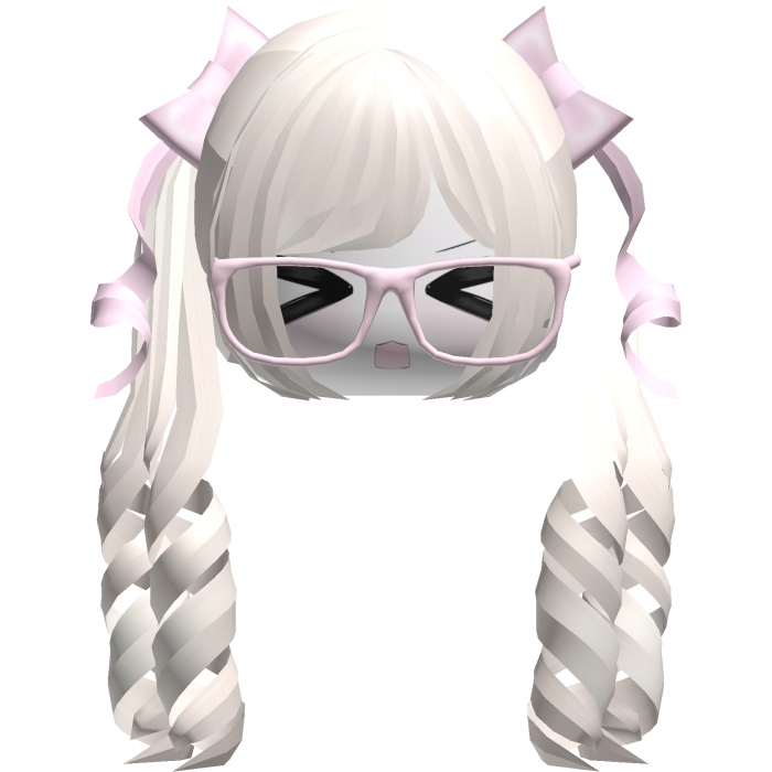 Adorable Kawaii Light Blonde Pigtails /w Glasses