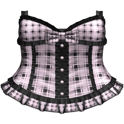 cute gothic plaid babydoll dress in pink black