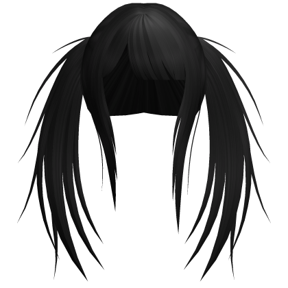 ( ´ཀ` ) scene goth spiky twintails in black Roblox item