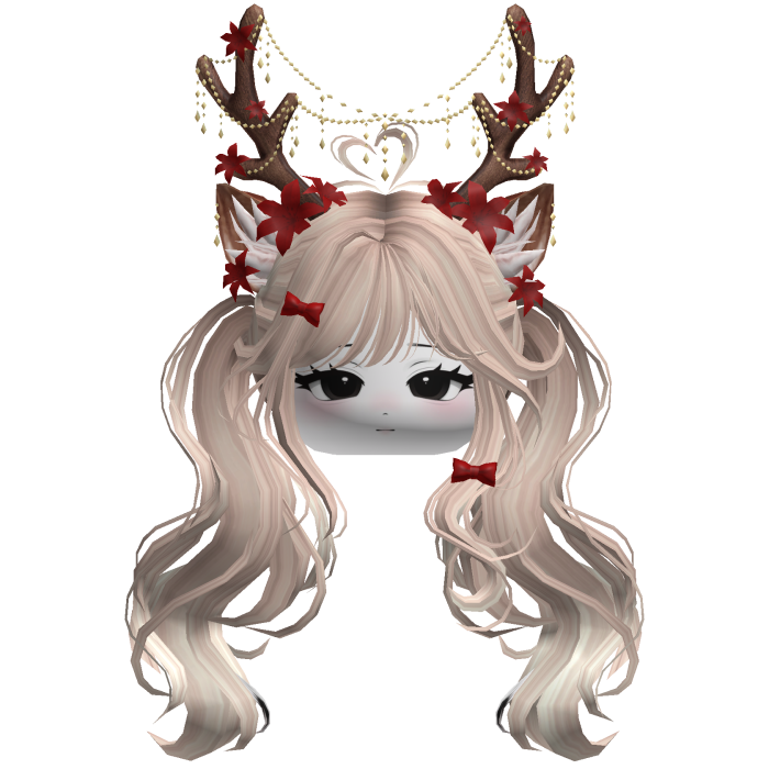 Ethereal Christmas Fairy Fawn Pigtails w/ Antlers