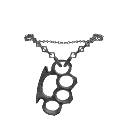Silver Dog Brass Knuckles Necklace thumbnail