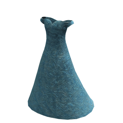 Sky Blue Rose Flowers Gala Dress thumbnail