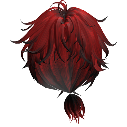Messy Anime Ponytail Hair - Red Roblox item