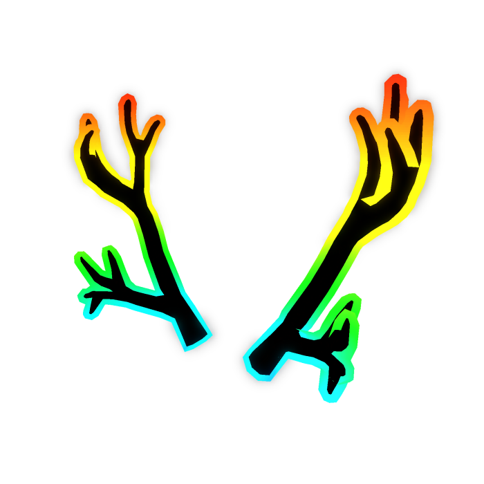 Emissive Glowing Cartoony Rainbow Antlers