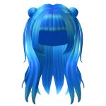 Blue Kawaii Cheerleader Hair