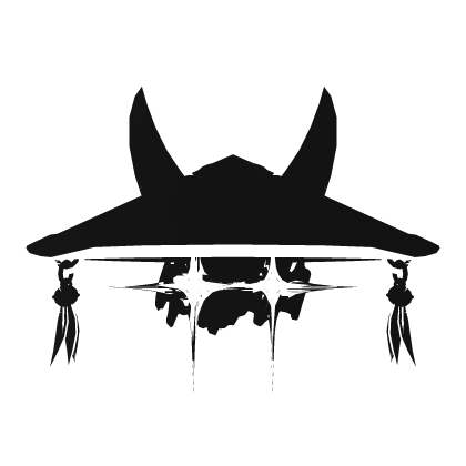 Cartoony White Samurai Hat w/ Eye Glare