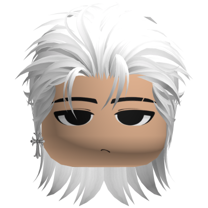 Bad Boy Slick Back Hair w/ Earring (White) Roblox item