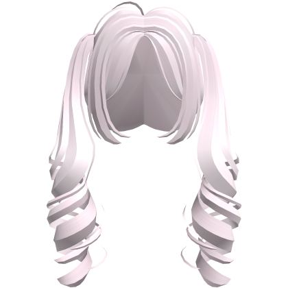 🤍 voluminous curly twintails pink Roblox item