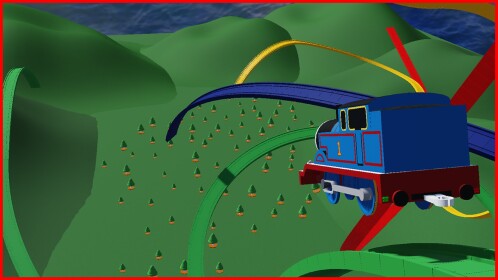 Toy Blue Train Slide Rollercoaster