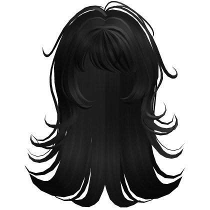 ♡ Messy Long Emo Wolfcut in Black