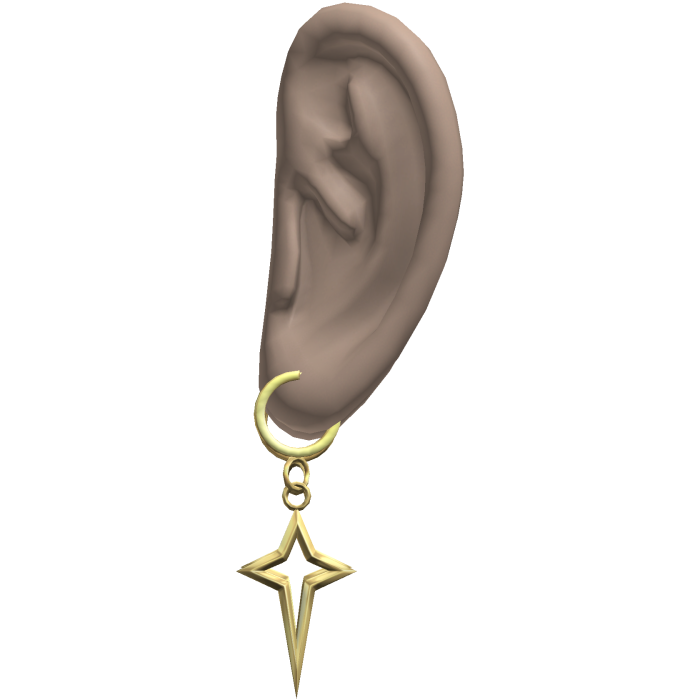 Y2K Gold Cross Earrings Ears