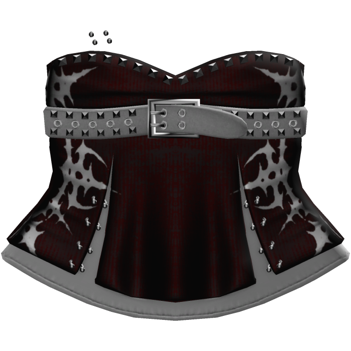 goth emo vkei studded belt dress white & red