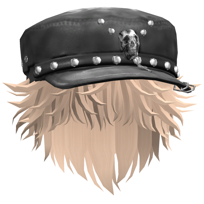 Fluffy Emo Black Beret Y2K Boy Hair (Blonde)