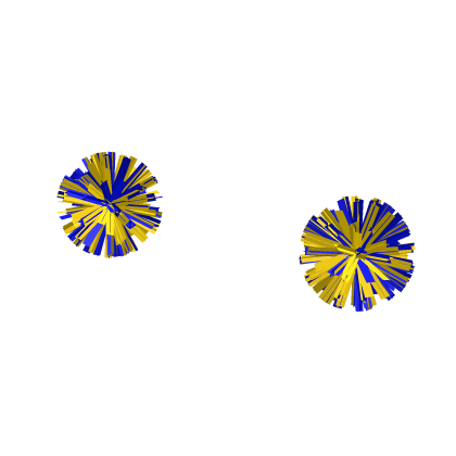 Gold Blue Cheer Pom Poms thumbnail
